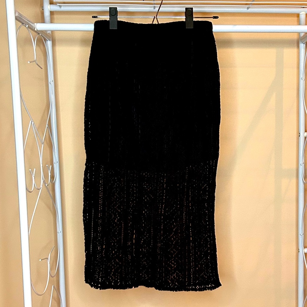 Billabong Midi Skirt, Black, Size Small